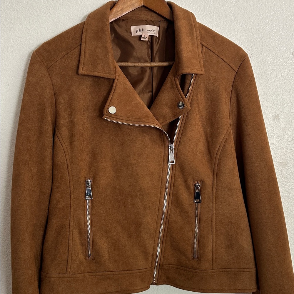 Philosophy Tan Faux Leather (Suede) Jacket